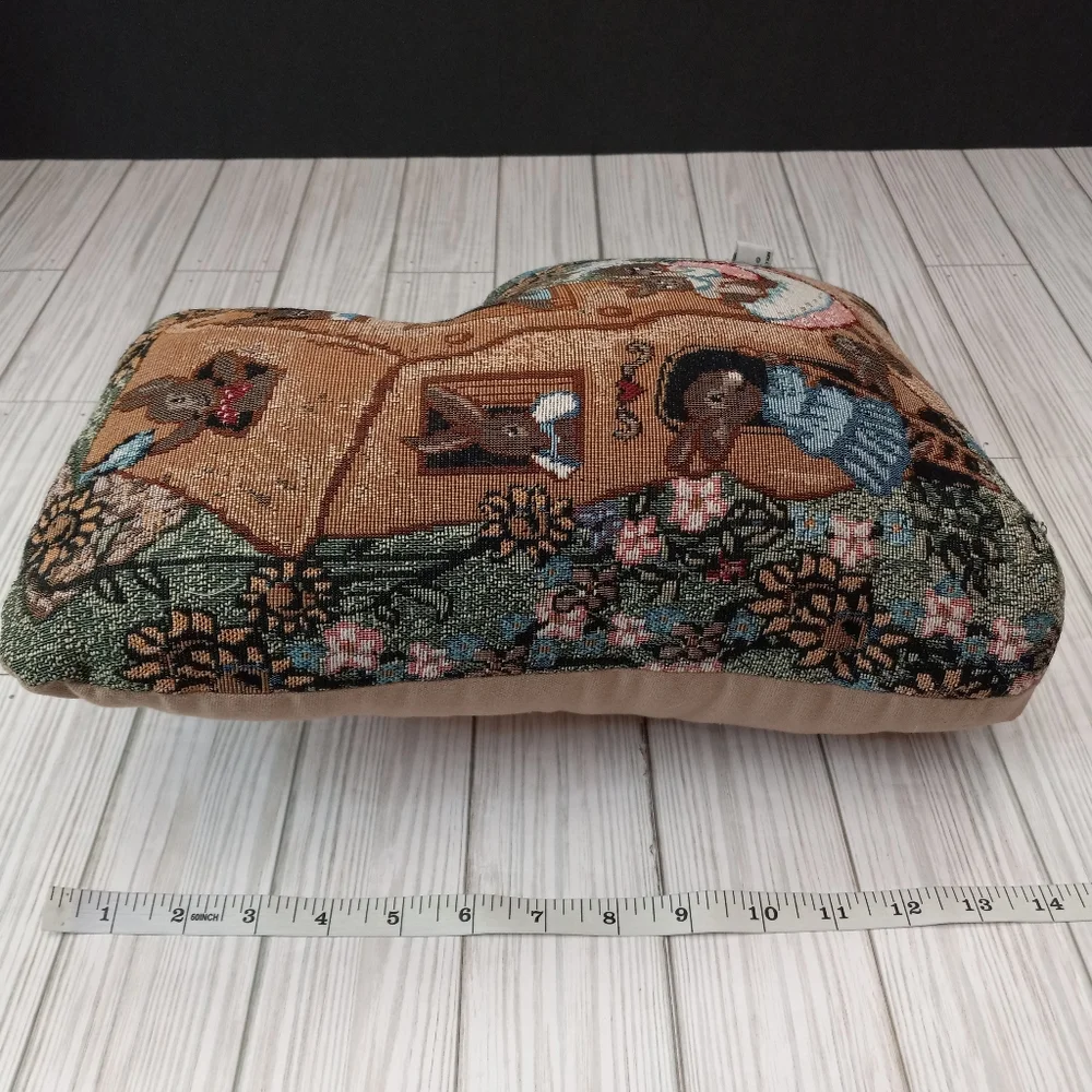 Vintage Riverdale Bunny Rabbit Tapestry Canvas Pillow